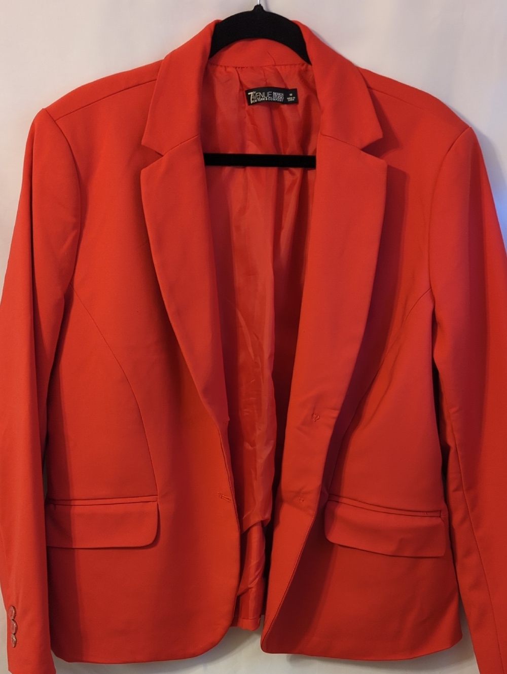 7th Avenue Design Studio, New York And Company Bright Coral-Pink Tailored Blazer